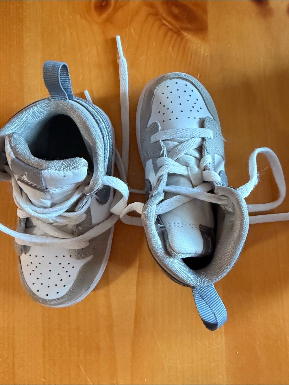 Jordan Kids White and Gray High-Top Sneakers